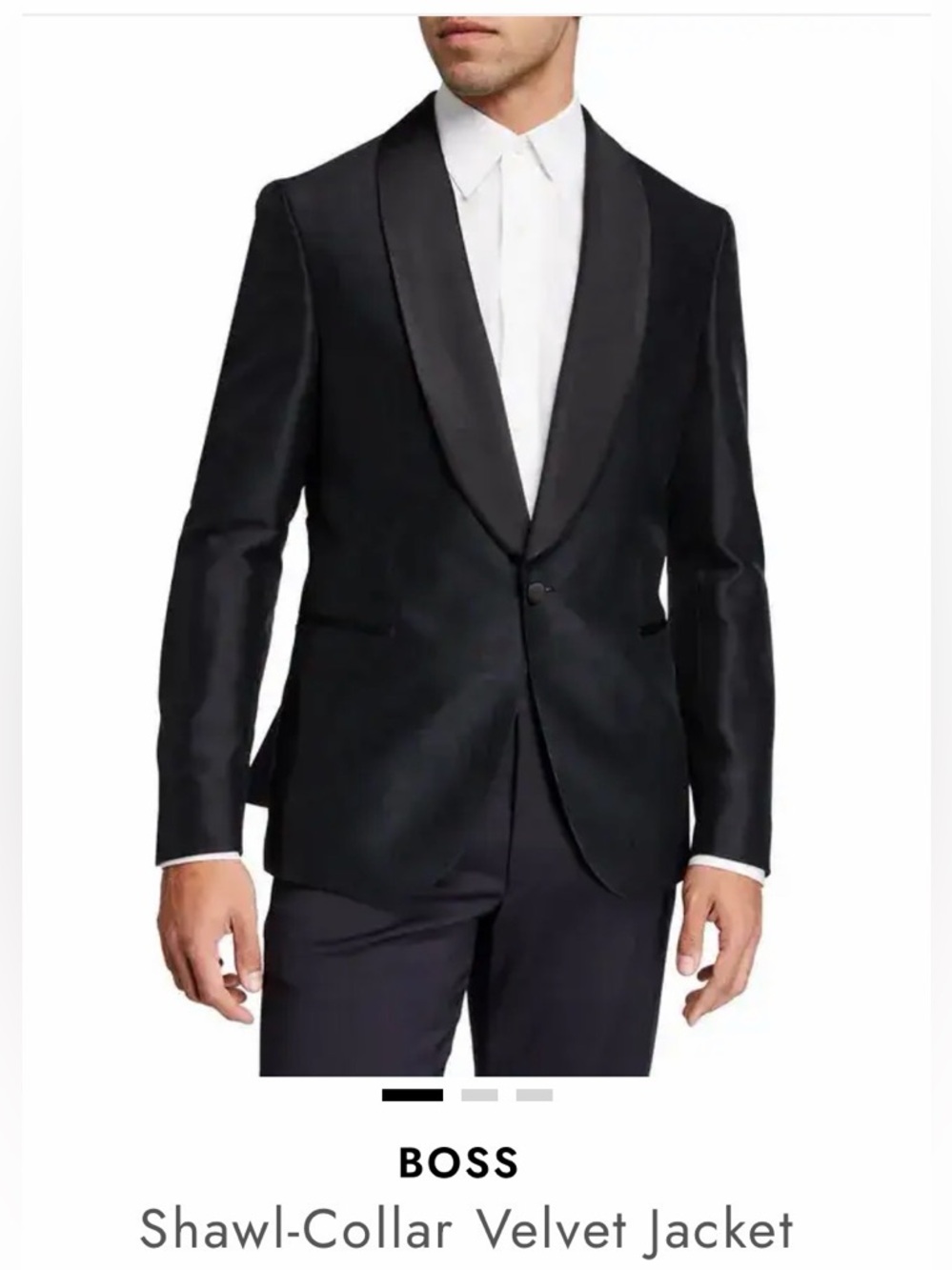 Hugo Boss Men's Black Velvet Tuxedo Jacket